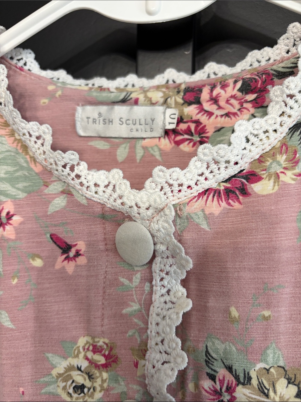 Trish Scully - Vintage-Inspired Pink Floral Lace-Trim Girls Dress - Picture 4 of 6